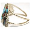 Image 3 : Zuni Multi-Stone Inlay Rainbow Kachina Sterling Silver Cuff Bracelet - Herbert Cellicion