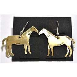 Navajo Horse Brass Earrings - Virgil Reeder