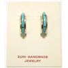 Image 1 : Zuni Turquoise Inlay Sterling Silver Half-Ring Post Earrings - Keith Nastacio
