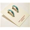 Image 2 : Zuni Turquoise Inlay Sterling Silver Half-Ring Post Earrings - Keith Nastacio