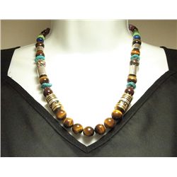 Navajo Tiger's Eye & Multi-Stone Necklace - Tommy Singer