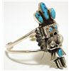 Image 2 : Navajo Turquoise Sterling Silver Kachina Cuff Bracelet - Doris Smallcanyon
