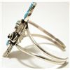 Image 3 : Navajo Turquoise Sterling Silver Kachina Cuff Bracelet - Doris Smallcanyon