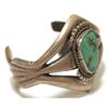 Image 2 : Vintage Old Pawn Navajo Kingman Turquoise Sterling Silver Sand Cast Cuff Bracelet