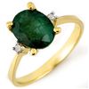 Image 1 : Genuine 1.54 ctw Emerald & Diamond Ring 14K Yellow Gold