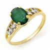 Image 1 : Genuine 1.50 ctw Emerald & Diamond Ring 10K Yellow Gold