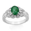 Image 1 : Genuine 1.85 ctw Emerald & Diamond Ring 14K White Gold