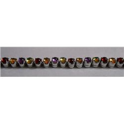 11.350g Bracelet of Peridot,Amethyst,Garnet and Citrine Sterling Silver