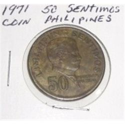 1971 50 SENTIMOS PHILIPINES COIN!! COIN CAME OUT OF SAFE BOX!!