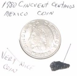 1980 CINCVENT CENTAVOS MEXICO COIN *VERY NICE COIN*!! COIN CAME OUT OF SAFE BOX!!