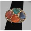 Image 1 : FASHION JEWELRY MULTI-COLORED HEART SHAPED STONE AND CZ