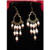 Image 1 : NATURAL 8.00 CTW CHANDELIER PEACH PEARL EARRINGS