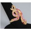 Image 2 : FASHION JEWELRY PINK AND RED CZ SNAKE BRASS RING