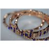 Image 2 : GOLD PLATED AND CZ BANGLE SET OF 3 (BLUE)