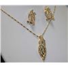 Image 2 : CZ  14K GOLD PLATED NECKLACE AND EARRINGS SET