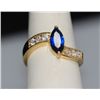 Image 2 : BLUE CZ AND CZ 14K GOLD PLATED RING