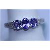 Image 1 : 13.75 CTW TANZANITE AND DIAMOND RING .925 STERLING SILV