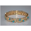 Image 1 : GOLD PLATED AND CZ BANGLE (TURQOUISE)