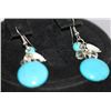 Image 2 : FANCY FASHION JEWELRY TURQOUISE DANGLING EARRINGS