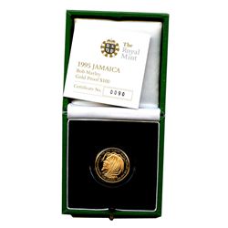 Jamaica $100 Bob Marley Gold Coin Proof Half Ounce 1995