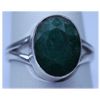 Image 1 : 21.95 CTW  EMERALD RING .925 STERLING SILVER