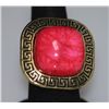 Image 1 : FASHION JEWELRY BRASS RING; SYNTHETIC PINK STONE