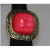 Image 2 : FASHION JEWELRY BRASS RING; SYNTHETIC PINK STONE