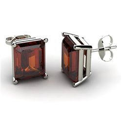 Genuine 8.60 ctw Garnet Earring 14k W/Y Gold