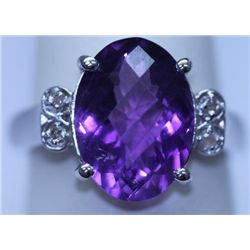 18.95 CTW AMETHYST RING .925 STERLING SILVER