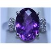 Image 1 : 18.95 CTW AMETHYST RING .925 STERLING SILVER