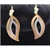Image 1 : BI-COLOR DANGLING EARRING 14K GOLD PLATED