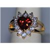 Image 2 : RED HEART SHAPED CZ 14K GOLD PLATED RING
