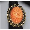 Image 1 : FASHION JEWELRY BRASS RING; SYNTHETIC LIGHT ORANGE STON