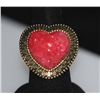 Image 1 : FASHION JEWELRY BRASS RING; HEART SHAPED; SYNTHETIC PIN