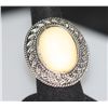 Image 1 : FASHION JEWELRY BRASS RING; SYNTHETIC MOON STONE