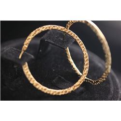 GOLD PLATED FLAT HOOP EARRING