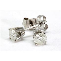 Genuine Stud Earring 0.50ctw 14k White Gold G-H/S-I