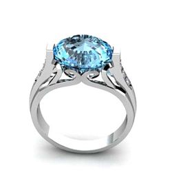 Genuine 6.09 ctw Topaz Ring 18k W/Y Gold