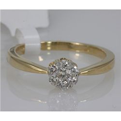 Genuine 0.26 ctw Diamond Ring 14K Yellow Gold