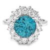 Image 3 : 14K WHITE GOLD 5.50CT ZIRCON 1.60CT DIAMOND RING