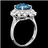 Image 2 : 14K WHITE GOLD 4.00CT TOPAZ 0.70CT DIAMOND RING