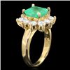 Image 2 : 18K YELLOW GOLD 2.60CT EMERALD 1.50CT DIAMOND RING