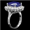 Image 2 : 14K WHITE GOLD 11.00CT SAPPHIRE 1.70CT DIAMOND RING