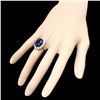 Image 4 : 14K WHITE GOLD 11.00CT SAPPHIRE 1.70CT DIAMOND RING