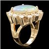 Image 2 : 14K YELLOW GOLD 6.00CT OPAL 2.30CT DIAMOND RING