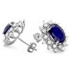 Image 3 : 14K WHITE GOLD 7CT SAPPHIRE 1.25CT DIAMOND EARRINGS