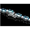 Image 2 : 14K WHITE GOLD 54CT ZIRCON 1.80CT DIAMOND NECKLACE