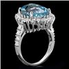 Image 2 : 14K WHITE GOLD 7.50CT AQUAMARINE 1.00CT DIAMOND RING