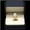 Image 3 : 14K YELLOW GOLD 12 X 12MM PEARL 0.70CT DIAMOND RING