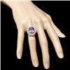 Image 3 : 14K WHITE GOLD 8.50CT TANZANITE 0.85CT DIAMOND RING